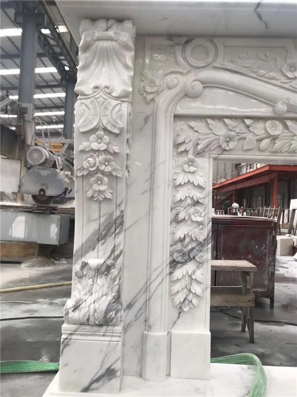 calacatta marble fireplace for interior