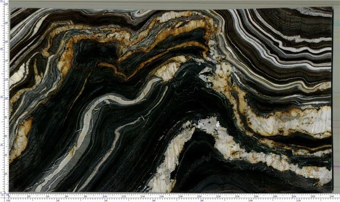 Black And Gold Quartzite Slab