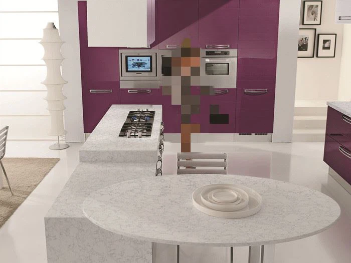 white quartz dining table  kitchen island