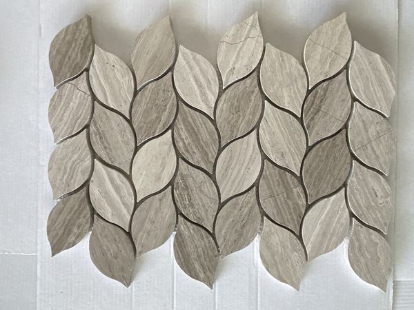 Wooden White Marble Mosaic leaf