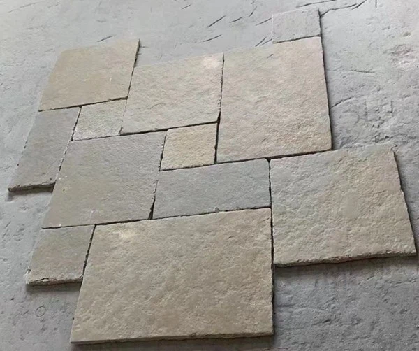 yellow limestone slabs