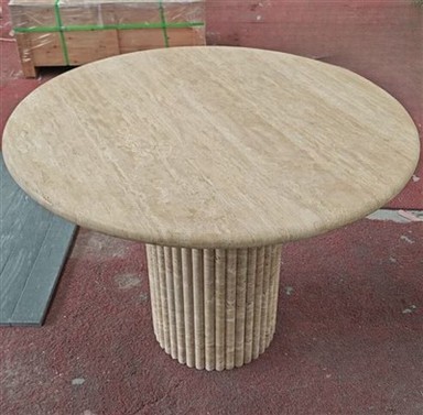 Ronde Travertijn Eettafel
