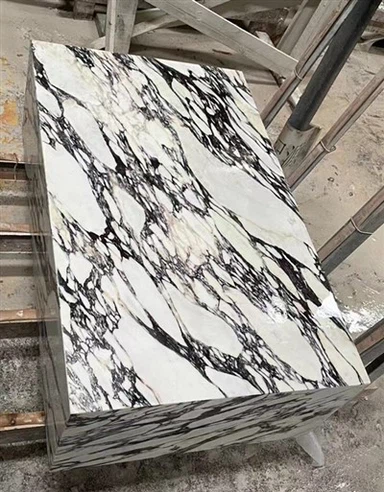 Witte marmeren blok salontafel