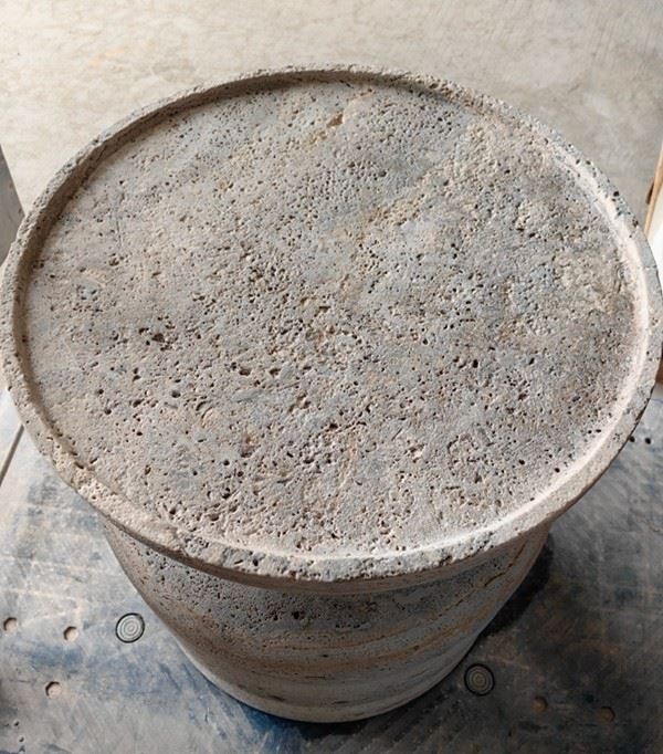 Silver grey Travertine antique End Table